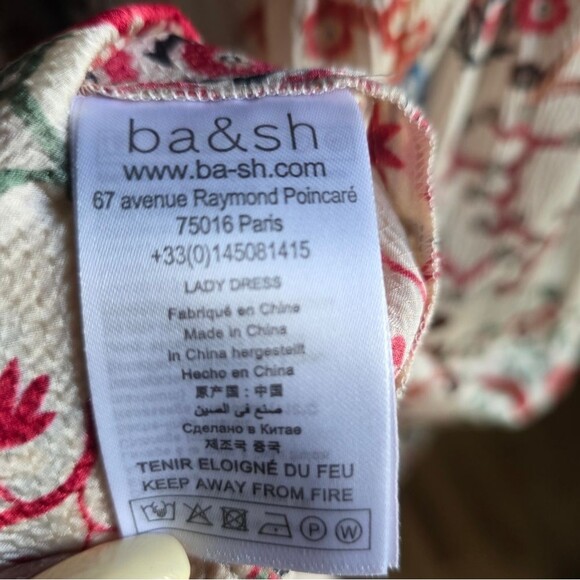 Ba&sh Women's Ganiela Lady Dress Mixed Media Print Mini Sz L Polyester - Picture 11 of 12